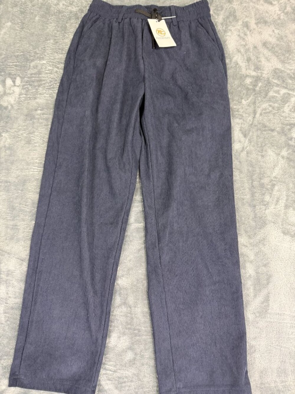 Flexcozy Womens Petite Navy Blue Corduroy Pull-On Pants XS NWT